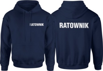 RATOWNIK BLUZA STRÓJ RATOWNIKA MĘSKA ROZMIAR L Z KAPTUREM DRESOWA NADRUK