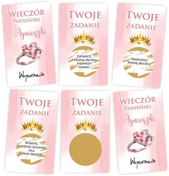 30x ZDRAPKI Gry na Wieczór Panieński Zadania Dekoracje Zestaw Gadżety PR906