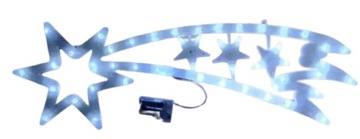 GWIAZDA BETLEJEMSKA KOMETA 59 CM ŚWIECĄCA ZAWIESZKA NA OKNO LED NA BATERIE