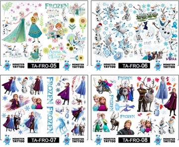 NAJLEPSZE TATUAŻE ZMYWALNE DLA DZIECI DZIECIĘCE FROZEN KRAINA LODU WZORY