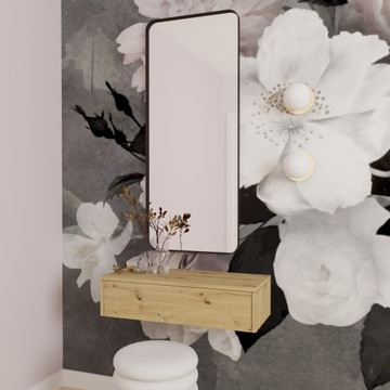 toaletka konsola szafka PÓŁKA WISZĄCA Szuflada DĄB ARTISAN 90 CM DARIA