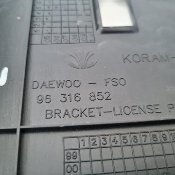 DAEWOO MATIZ DRŽÁKY TABULKY SPZ 96316852