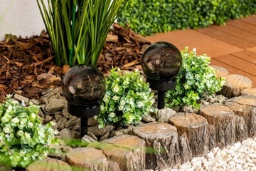 5 светодиодных САДОВЫХ ЛАМП СОЛНЕЧНЫЙ ШАР с шипами ДЫМЧАТЫЙ ШАР Декоративный ШИП