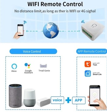 Wi-Fi Mini Tuya Smart Switch 16A DIY Aubess двухсторонний переключатель