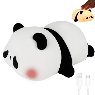 LAMPKA NOCNA PANDA DLA DZIECI ŚCIEMNIANA Z AKUMULATOREM USB 1200 MAH