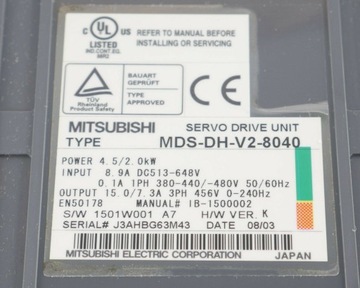 MITSUBISHI MDS-DH-V2-8040 MDSDHV28040 СЕРВОПРИВОД