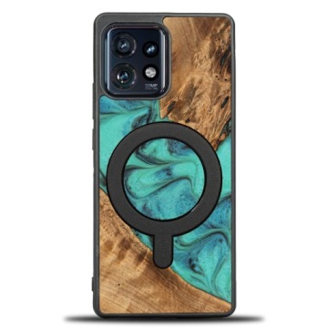 Pouzdro Bewood Unikátní pro Motorola Edge 40 Pro tyrkysové s MagSafe