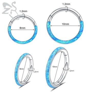 ZS-Anillo de Nariz de ópalo de 16G, Tabique Clicker, сегментный конус