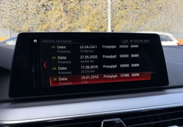 BMW Seria 5 G30-G31 Touring 520d 190KM 2018 BMW Seria 5 2.0D 190KM gwarancja FULL LED AUTOMAT 2.0 Diesel 190KM, zdjęcie 36