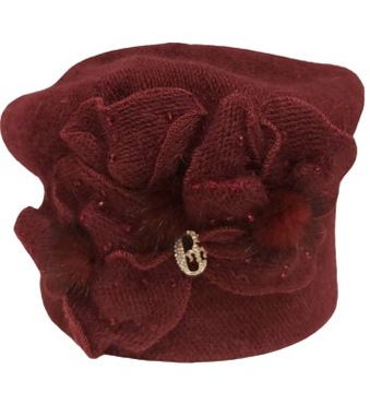 Czapka damska CONTE OF FLORENCE PEACH HAT bordowy