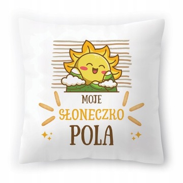 Poduszka Biała 40x40 cm Dla Poli Córki Dziecka z Nadrukiem ze Zdjęciem