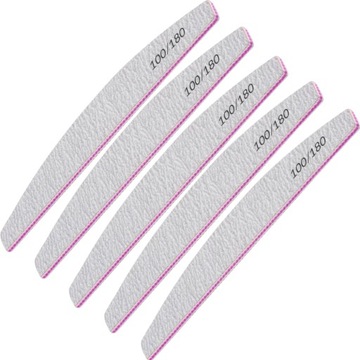 zestaw 5x PILNIK do paznokci ŁÓDKA ZEBRA 100/180