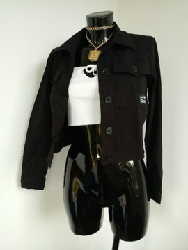 Czarna marynarka streetwear kurtka koszulowa jeans