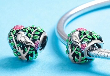 ПОДВЕСКИ КУЛОН СЕРДЦЕ ПТИЦА ЦВЕТЫ ЛИСТЬЯ