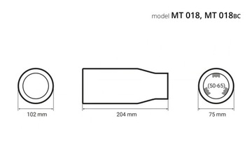 KOŃCÓWKA WYDECHU CHROM TUNING STAL NIERDZEWNA 018