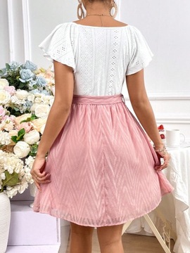SHEIN КОМПЛЕКТ ДЛЯ МАТЕРИАЛОВ БЕЛАЯ БЛУЗКА, ЮБКА С ПОЯСОМ M 43823