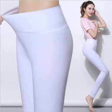 White Leggings Women S-6XL Stretch High Waist Push