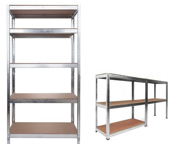 REGAŁ metalowy OCYNK 180x80x40 5 półek MDF 160kg