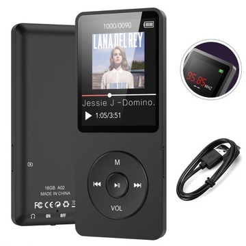 ODTWARZACZ MP3 16 GB Z BLUETOOTH RADIEM FM FUNKCJĄ PRZENOŚNY WIELOFUNKCYJNY