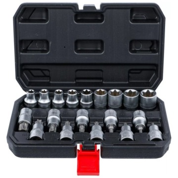 Sada nástavců na bity/nástrčné klíče 6-hranné 12,5 mm 1/2" Torx 19 ks