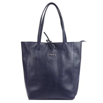 MODNA SKÓRZANA ZAPINANA TORBA SHOPPER MiaMore
