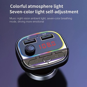 Car Charger Bluetooth 5.0 Radio Adapter 2 Black B