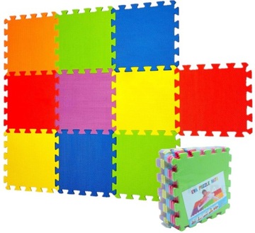 MATA PIANKOWE PUZZLE EVA DUŻE 30cm x 30cm KOLOROWE