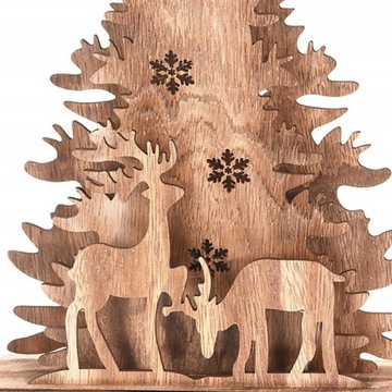 % Светящаяся деревянная елка 16 светодиодов 38 см /Коллекция Home Styling