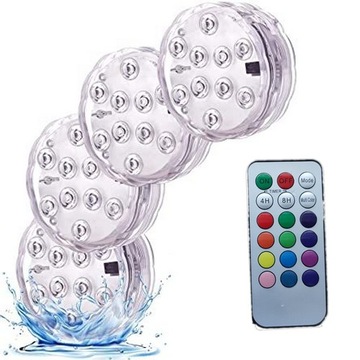 10 LED LAMPA BASENOWA DO BASENU OŚWIETLENIE DO jacuzzi ogrodowe +PILOT