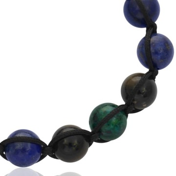 Bransoletka shamballa kamienie naturalne lapis lazuli obsydian chryzokola