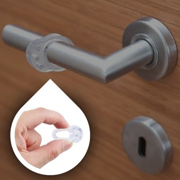 СИЛИКОНОВЫЙ УПОРНИК ДЛЯ НАКЛАДКИ ДВЕРНОЙ РУЧКИ ПРОЗРАЧНЫЙ ЗАПОР 4 ШТ.