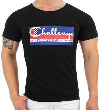T-SHIRT MĘSKI KOSZULKA ELASTYCZNA NADRUK JAKOŚĆ