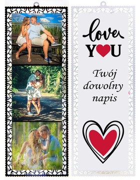 ZAKŁADKA DO KSIĄŻKI Z TWOIMI ZDJĘCIAMI - METALOWA - LOVE