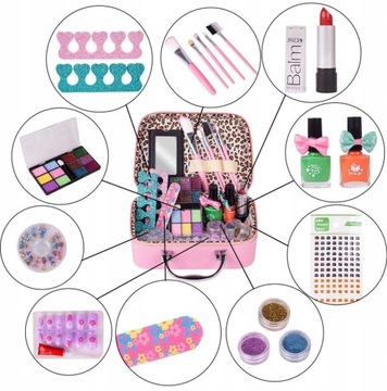 НАБОР МАКИЯЖНИКОВ И НОГТИЧНИКОВ ДЛЯ ДЕТСКОЙ КОСМЕТИКИ В ЧЕХОЛЕ