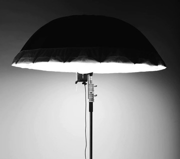 PRO PARASOL STUDYJNY SREBRNY 180cm 185cm Z DYFUZOREM WŁÓKNO SZKLANE