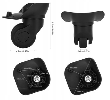 2X ПОВОРОТНЫЕ КОЛЕСА ДЛЯ ЧАСТИ ЧЕМОДАНА БАГАЖА