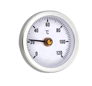 TERMOMETR Z OPASKĄ TYLNY 63 MM 0-120 °C OPASKOWY NA RURĘ PRZYLGOWY PIONOWY