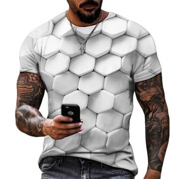 KOSZULKA T-SHIRT MĘSKI Z EFEKTEM 3D HEXAGON XL