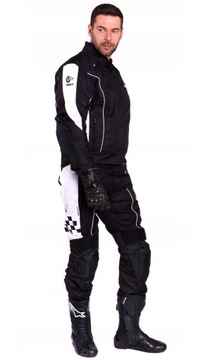 KOMBINEZON MOTOCYKLOWY DWUCZĘŚCIOWY TEKSTYLNY MĘSKI WOLF BLACK&WHITE XL