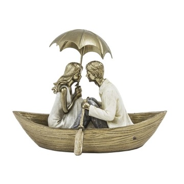 Figura pary siedzącej w łódce - wysokość 17 cm