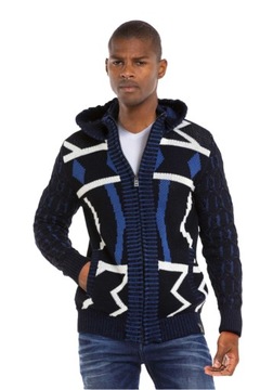 Rozpinany Sweter Męski Cipo Baxx Kaptur Premium