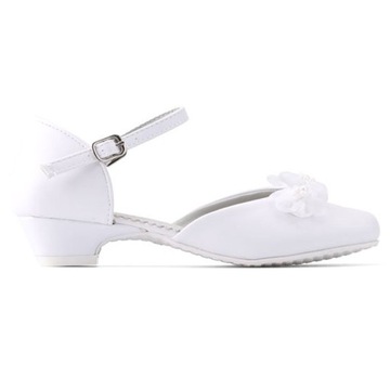 Buty na komunię dla dziewczynki białe balerinki