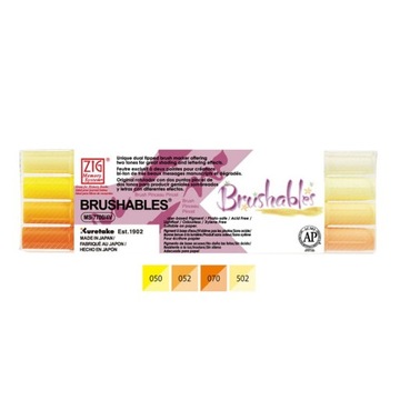 Pisaki pędzelkowe Kuretake Brushables yellow
