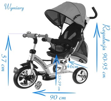 BabyMix Rowerek Wózek OBROTOWY Turbo Trike 360 VIP