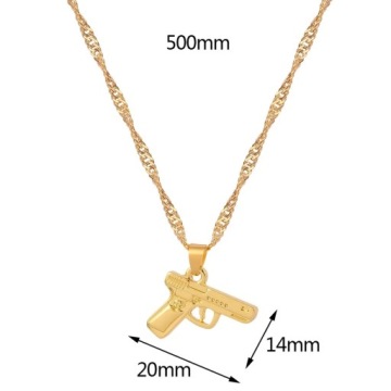 Золотая цепь PISTOL GUN Праздничное гангстерское ожерелье HOP Gun