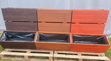 САДОВЫЙ ЦВЕТОЧНЫЙ ГОРШОК ДЕРЕВЯННЫЙ ГОРШОК С ВСТАВКОЙ из ФОЛЬГИ ЦВЕТЫ 100 СМ В СБОРЕ!!