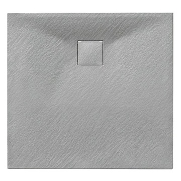 BRODZIK PRYSZNICOWY STRUKTURA KAMIENIA KWADRATOWY RIKO SZARY 80x80 CM