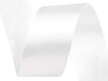 Wstążka tasiemka satynowa 38mm / BIAŁA / kolory 2m