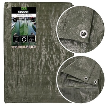 Plandeka ochronna ZIELONA GRUBA 90g 5m x 8m MOCNA