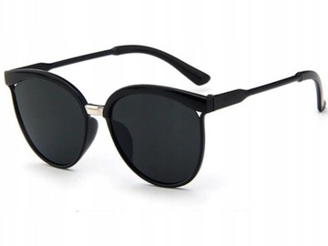 Z197 Okulary Czarne Damskie Cat Retro Kocie Oko